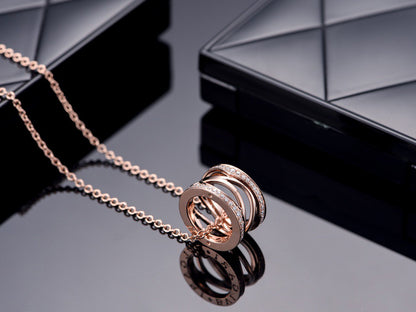 [Stars Jewelry]ZERO 1 PINK GOLD DIAMOND OPEN NECKLACE