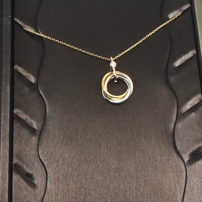 [Stars Jewelry]TRINITY SILVER GOLD PINK GOLD NECKLACE