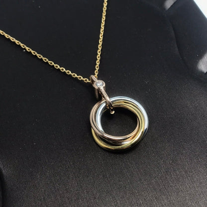 [Stars Jewelry]TRINITY SILVER GOLD PINK GOLD NECKLACE