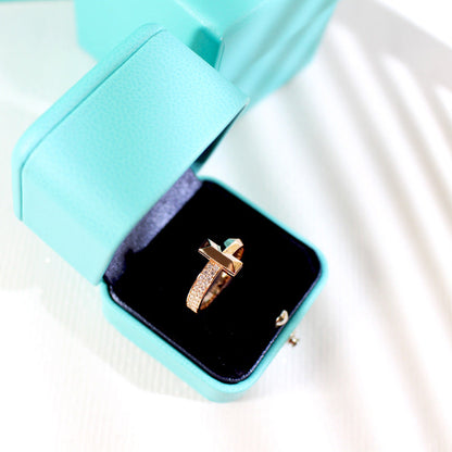 [Stellar jewels]T1 NARROW DIAMOND PINK GOLD RING