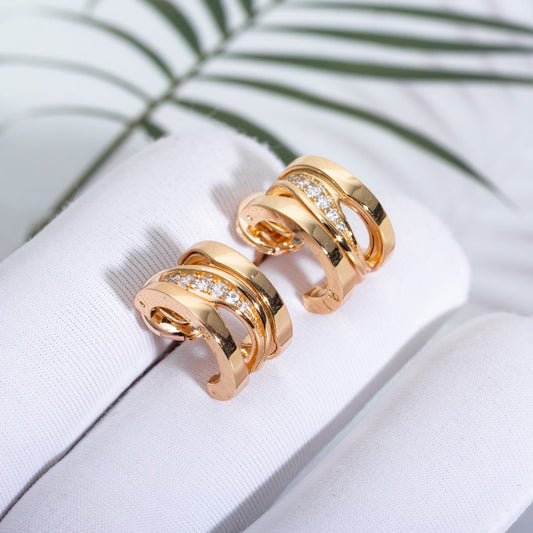 [Stars Jewelry]ZERO 1 PINK GOLD DIAMONDS EARRINGS
