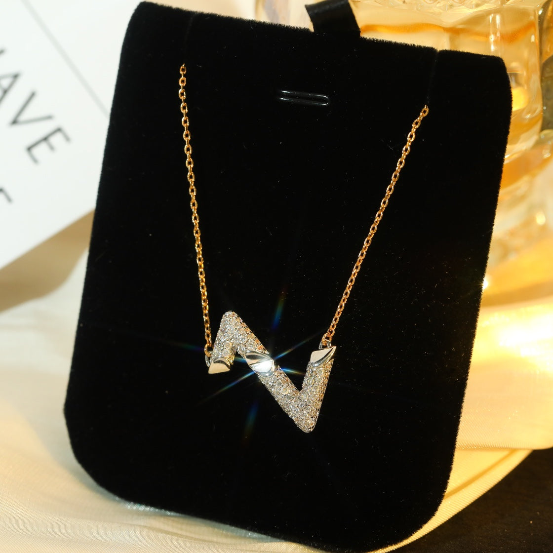 [Stars Jewelry]VOLT SILVER DIAMOND PEDANT NECKLACE