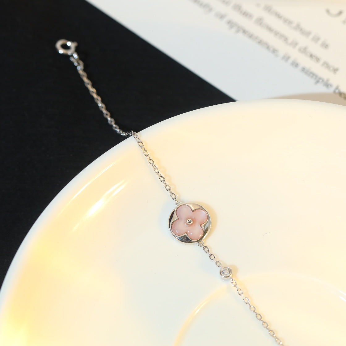 [Stars Jewelry]SUN MOTIF PINK MOP SILVER BRACELET