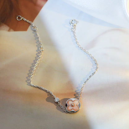 [Stars Jewelry]SUN MOTIF PINK MOP SILVER BRACELET
