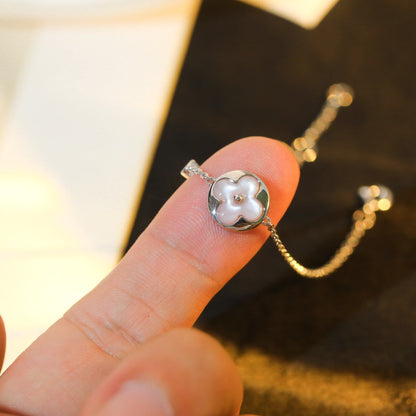 [Stars Jewelry]SUN MOTIF PINK MOP SILVER BRACELET
