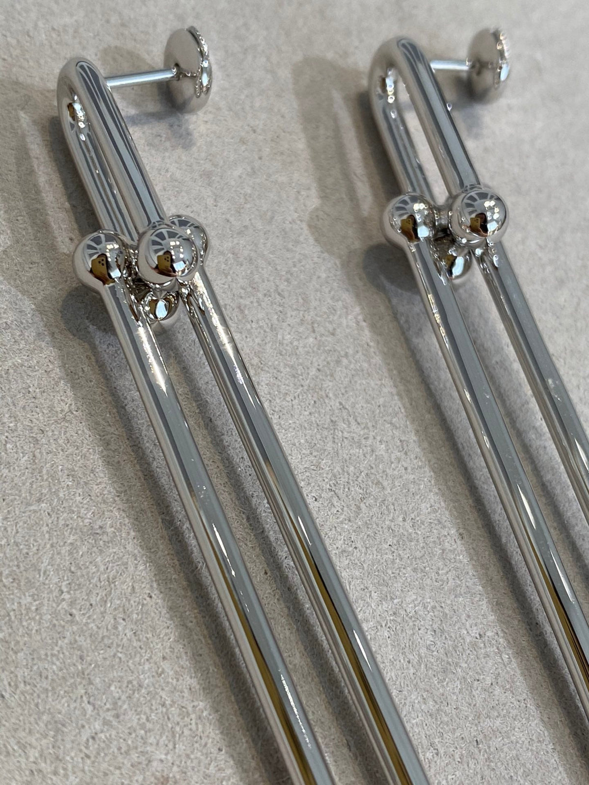 [Stellar jewels]HARDWEAR DOUBLE LONG LINK EARRINGS