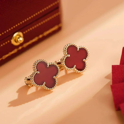 [Stars Jewelry]CLOVER MEDIUM 1 MOTIFS CARNELIAN  EARRINGS