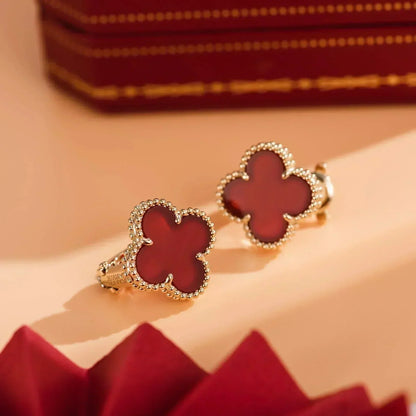 [Stars Jewelry]CLOVER MEDIUM 1 MOTIFS CARNELIAN  EARRINGS