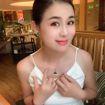 [Stars Jewelry]CLOVER MEDIUM 1 MOTIFS MALACHITE  EARRINGS
