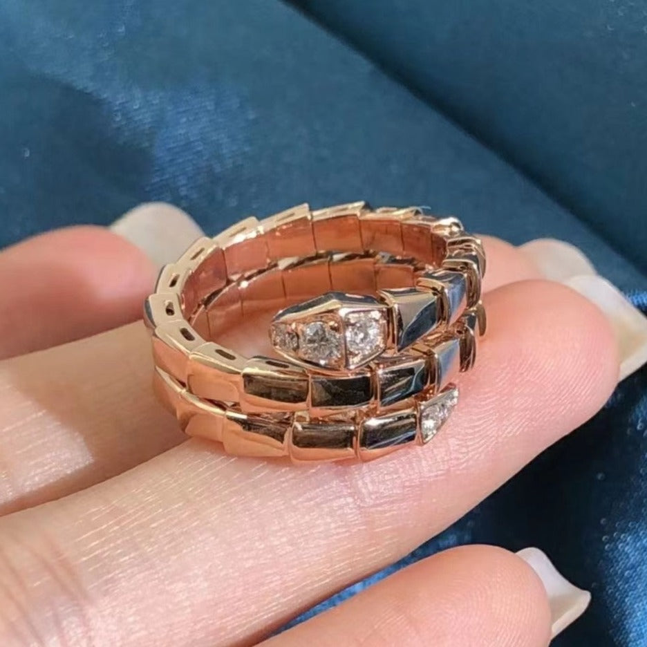 [Stars Jewelry]SERPENTS DOUBLE ROW DIAMOND RING