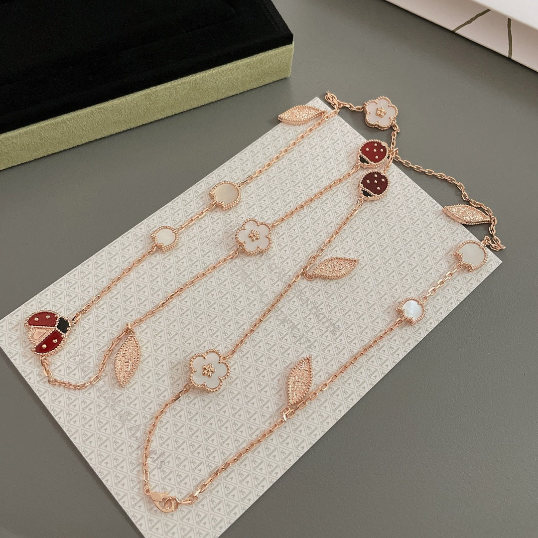 [Stars Jewelry]LUCKY SPRING 15 MOTIFS ROSE GOLD NECKLACE