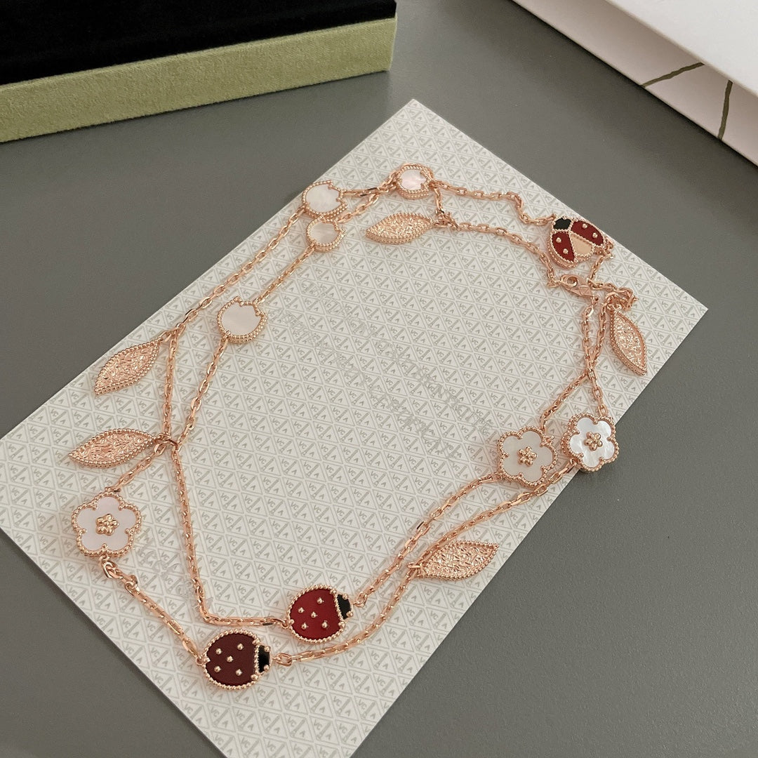 [Stars Jewelry]LUCKY SPRING 15 MOTIFS ROSE GOLD NECKLACE