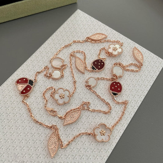 [Stars Jewelry]LUCKY SPRING 15 MOTIFS ROSE GOLD NECKLACE