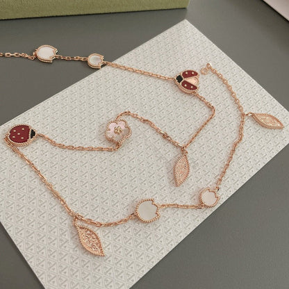 [Stars Jewelry]LUCKY SPRING 15 MOTIFS ROSE GOLD NECKLACE