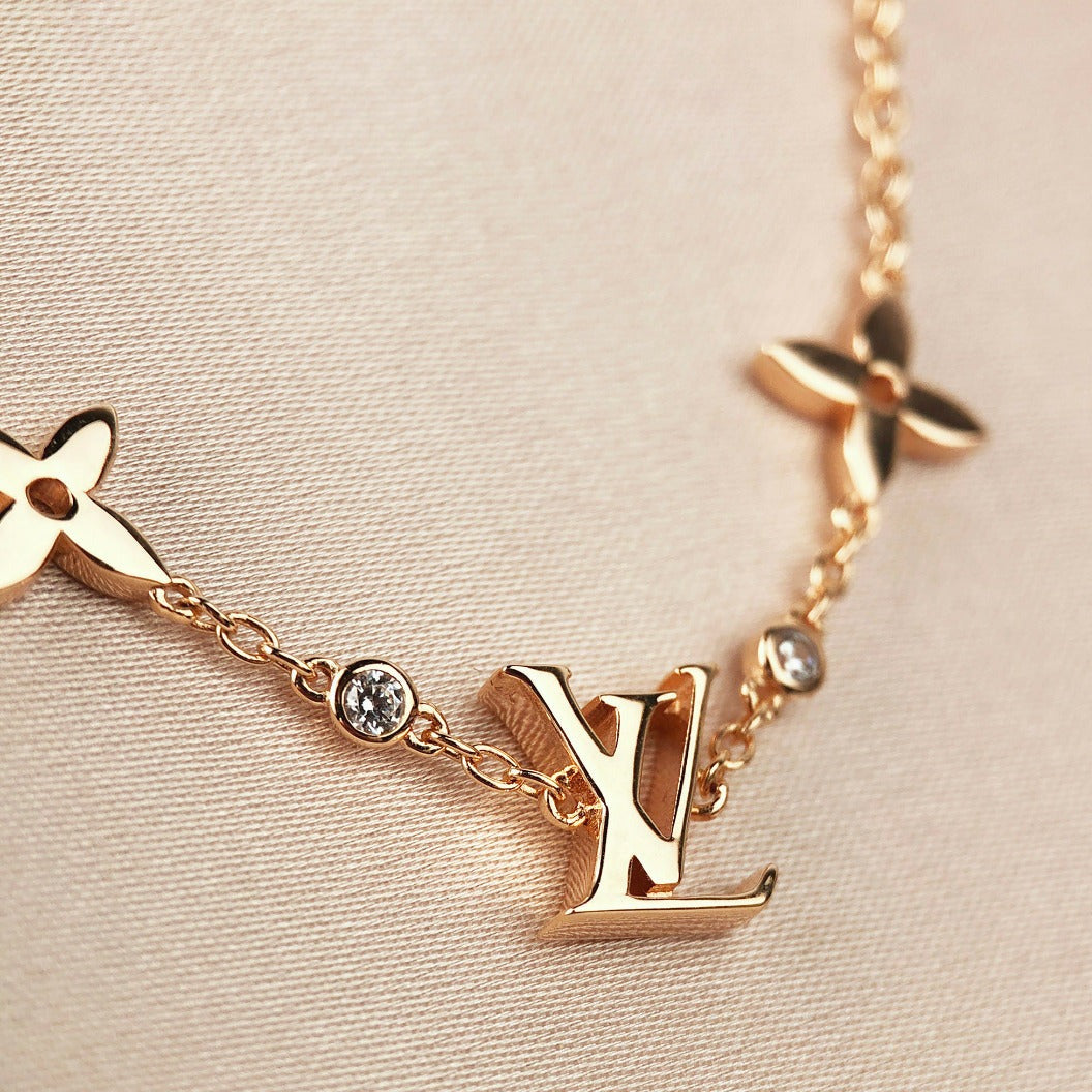 [Stars Jewelry]STAR AND SUN 7 MOTIFS GOLD BRACELET