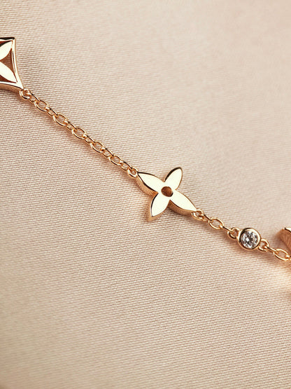 [Stars Jewelry]STAR AND SUN 7 MOTIFS GOLD BRACELET