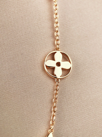 [Stars Jewelry]STAR AND SUN 7 MOTIFS GOLD BRACELET