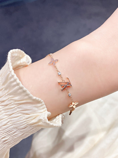 [Stars Jewelry]STAR AND SUN 7 MOTIFS GOLD BRACELET