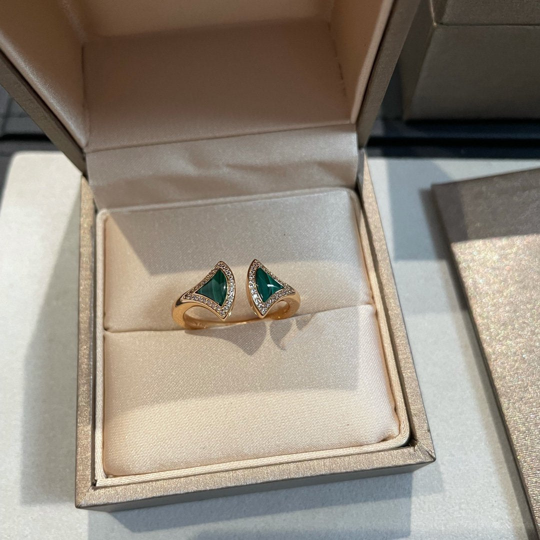 [Stars Jewelry]DREAM MALACHITE DIAMOND OPEN RING
