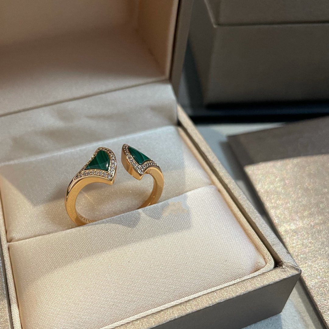 [Stars Jewelry]DREAM MALACHITE DIAMOND OPEN RING