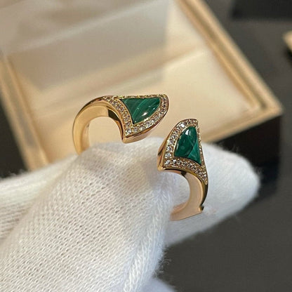 [Stars Jewelry]DREAM MALACHITE DIAMOND OPEN RING