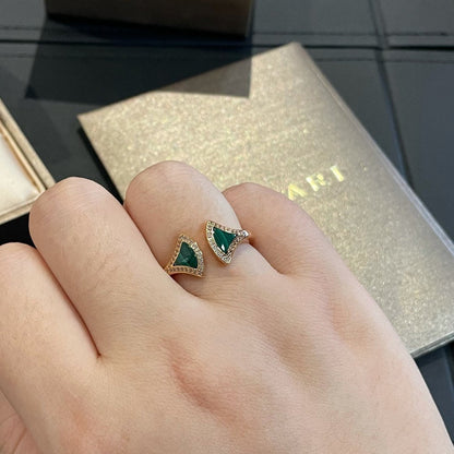 [Stars Jewelry]DREAM MALACHITE DIAMOND OPEN RING