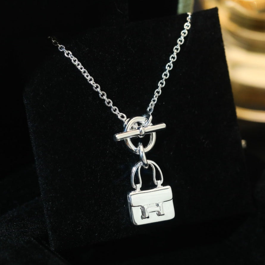 [Stars Jewelry]POP H PEDANT SILVER NECKLACE