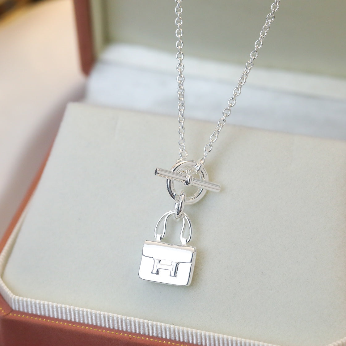 [Stars Jewelry]POP H PEDANT SILVER NECKLACE