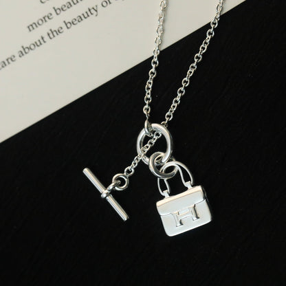 [Stars Jewelry]POP H PEDANT SILVER NECKLACE