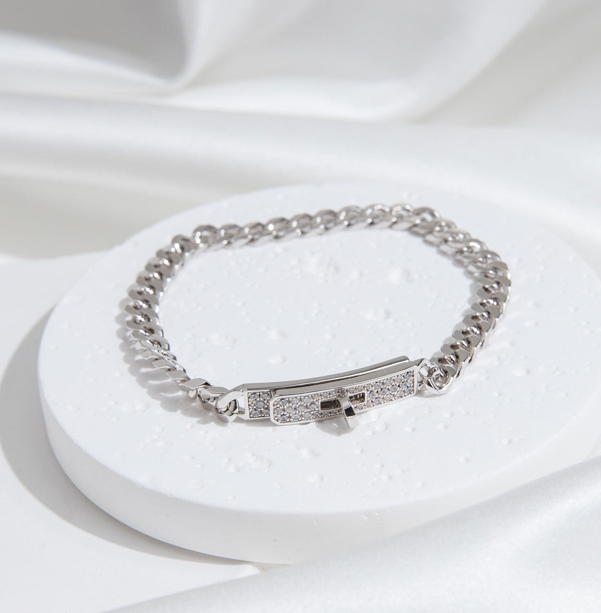 [Stars Jewelry]KELLY CHAIN SILVER DIAMOND BRACELET