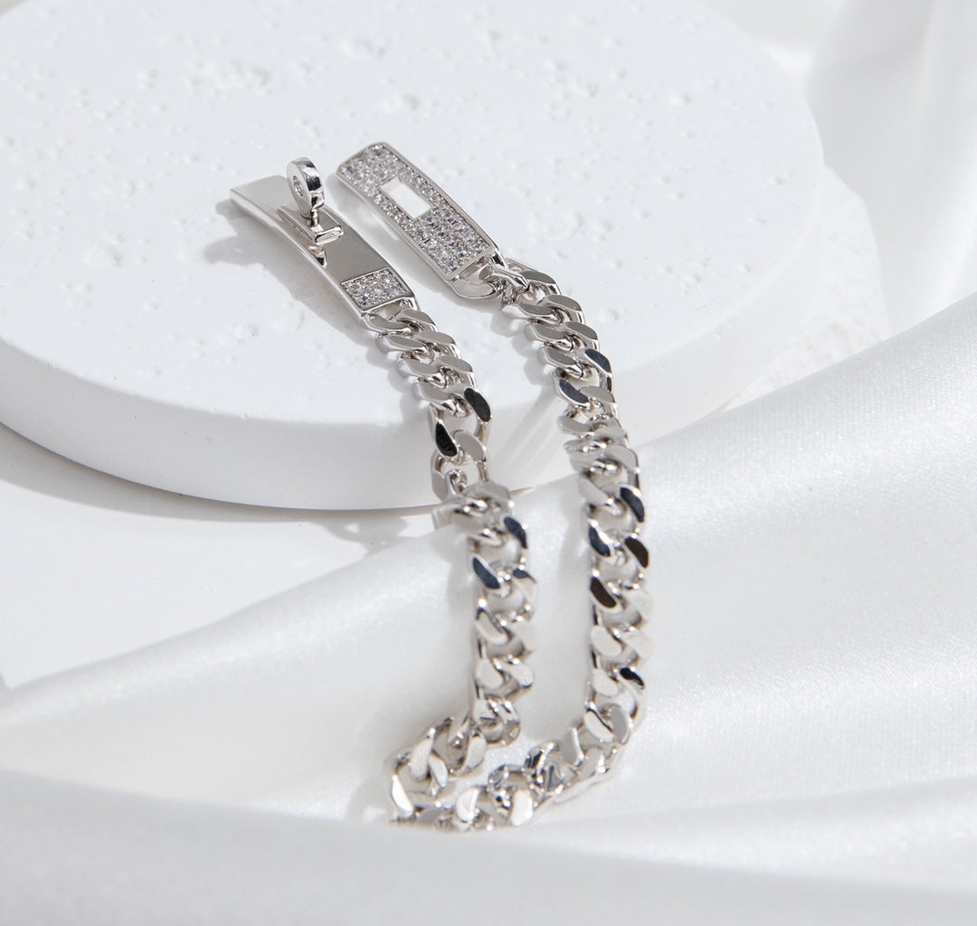 [Stars Jewelry]KELLY CHAIN SILVER DIAMOND BRACELET