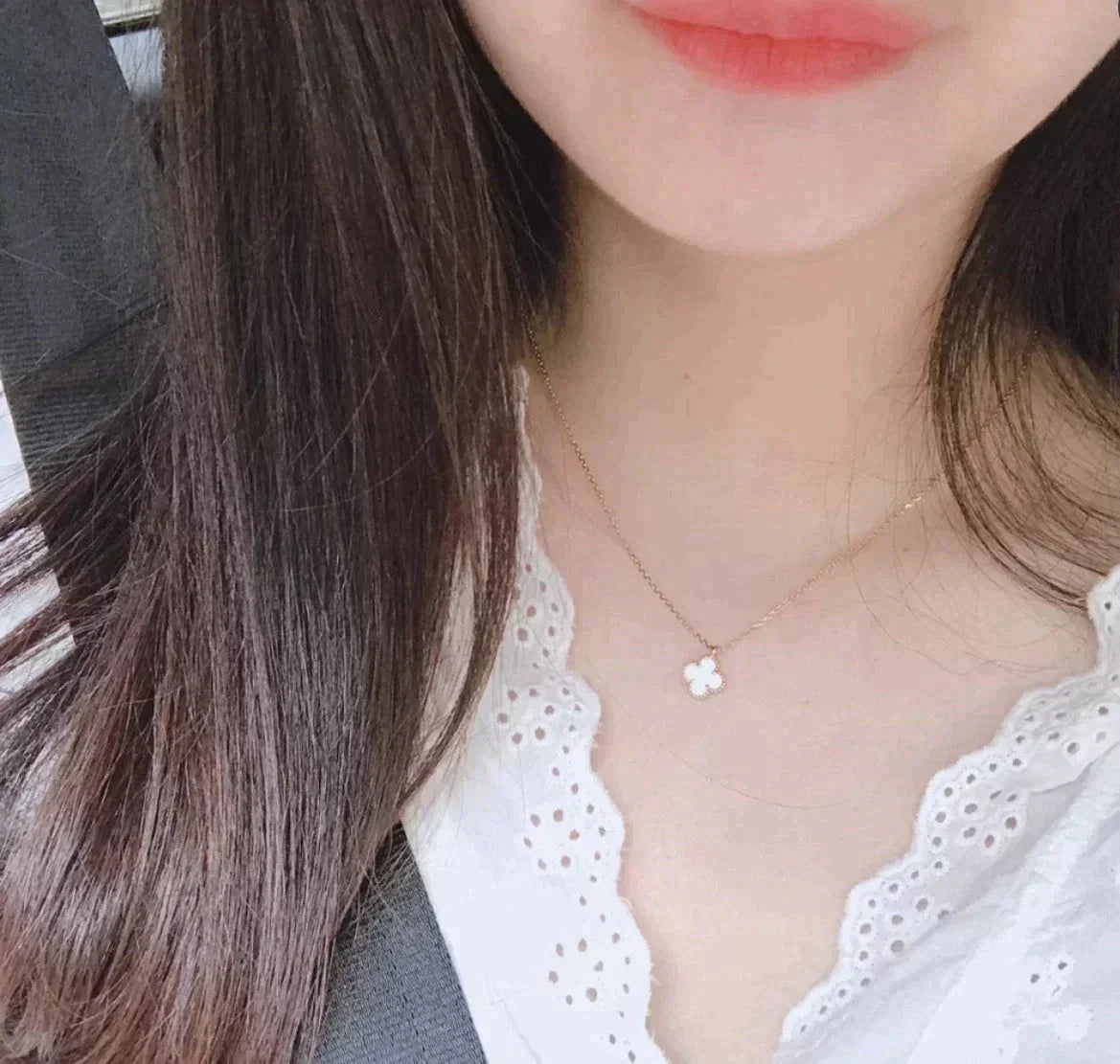 [Stars Jewelry]CLOVER MINI 9.5MM WHITE MOTHER-OF-PEARL NECKLACE