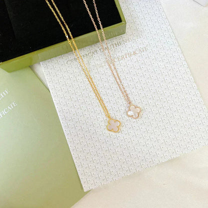 [Stars Jewelry]CLOVER MINI 9.5MM WHITE MOTHER-OF-PEARL NECKLACE