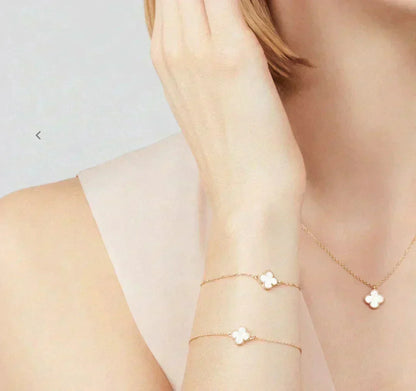 [Stars Jewelry]CLOVER MINI 9.5MM WHITE MOTHER-OF-PEARL NECKLACE