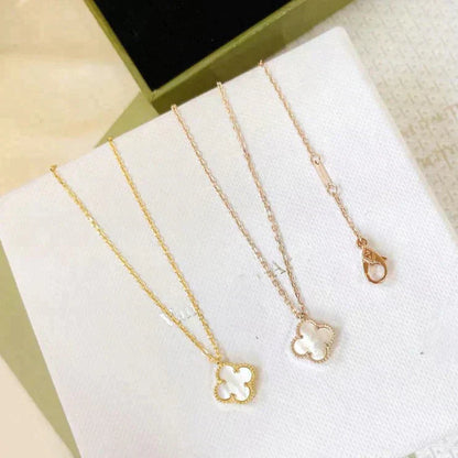 [Stars Jewelry]CLOVER MINI 9.5MM WHITE MOTHER-OF-PEARL NECKLACE