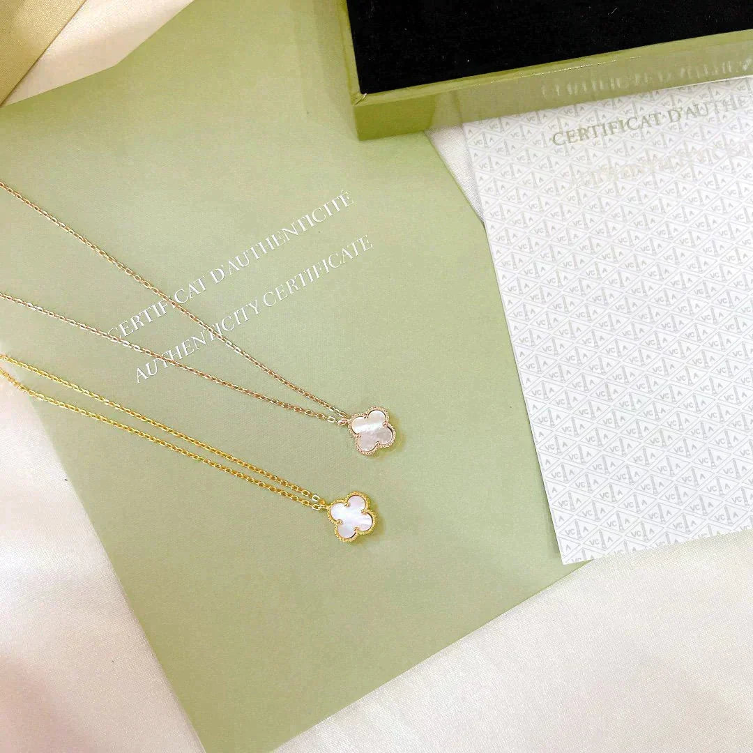[Stars Jewelry]CLOVER MINI 9.5MM WHITE MOTHER-OF-PEARL NECKLACE