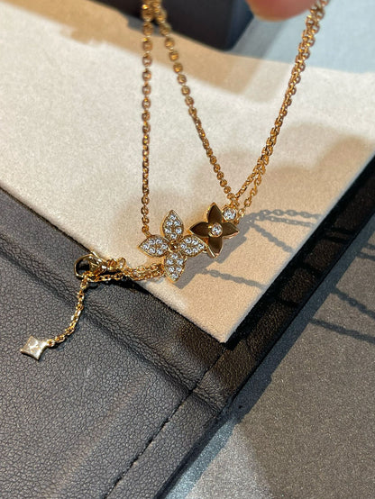 [Stars Jewelry]STAR BLOSSOM NECKLACE PINK GOLD DIAMONDS