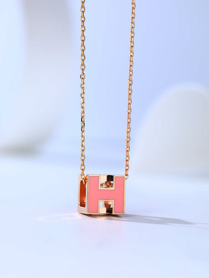 [Stars Jewelry]H CAGE PINK GOLD NECKLACE