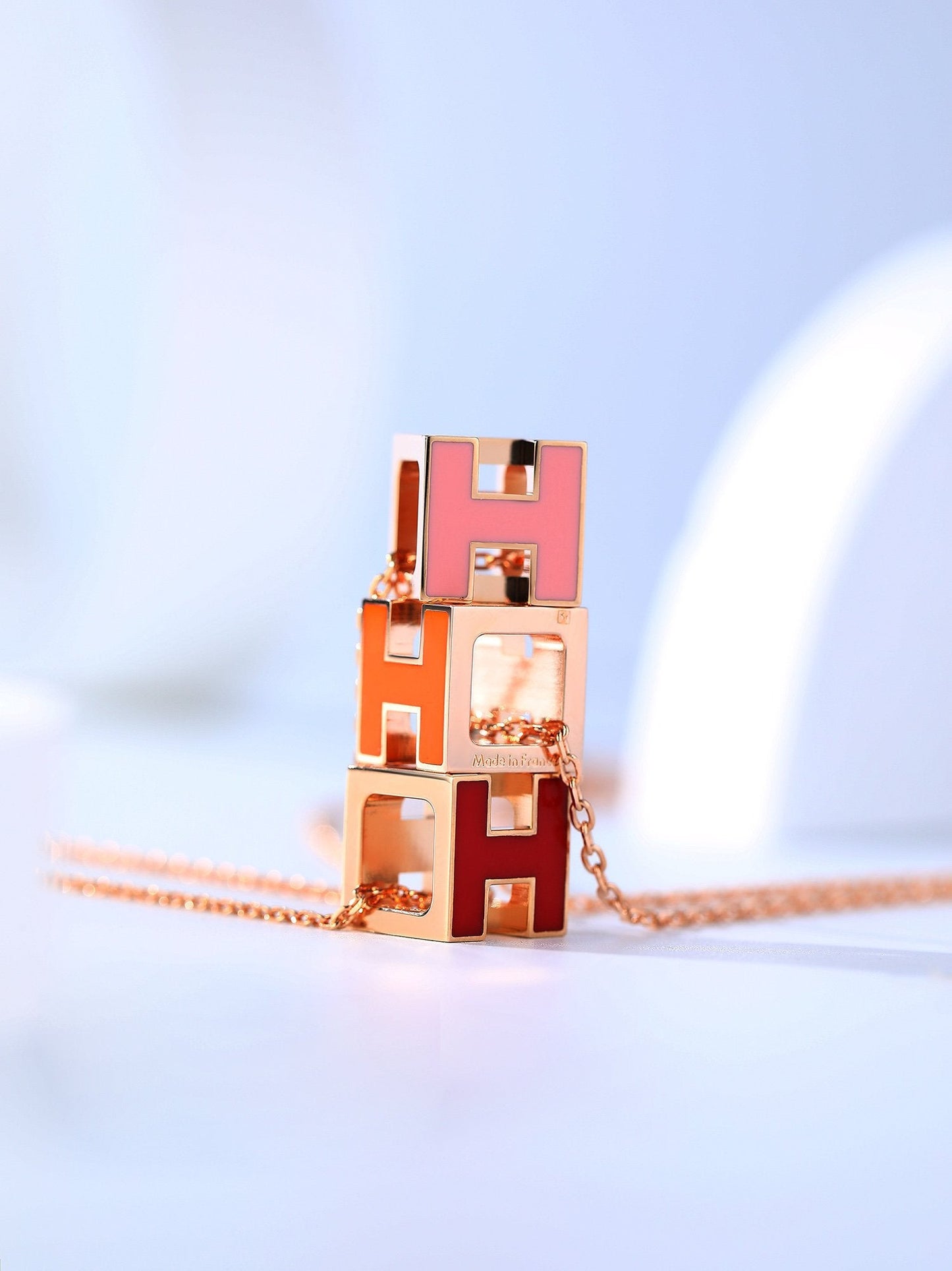 [Stars Jewelry]H CAGE PINK GOLD NECKLACE