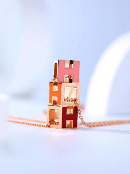 [Stars Jewelry]H CAGE PINK GOLD NECKLACE