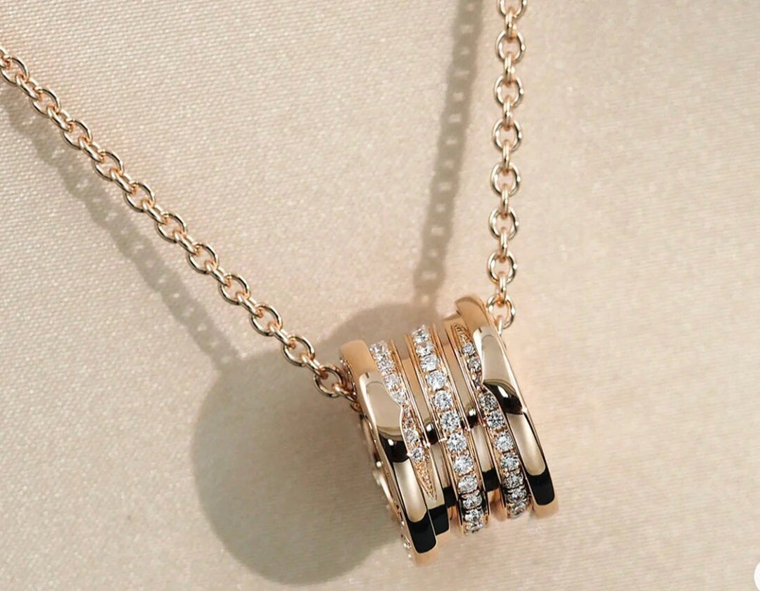 [Stars Jewelry]ZERO 1 PINK GOLD DIAMOND NECKLACE
