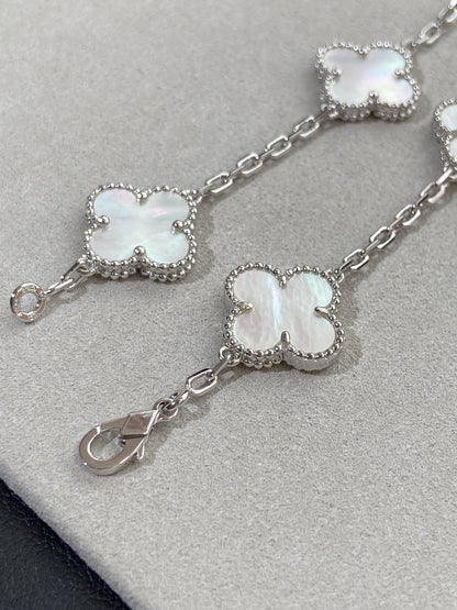 [Stars Jewelry]CLOVER WHITE PEARL MOP 5 MOTIF BRACELET COLLECTION