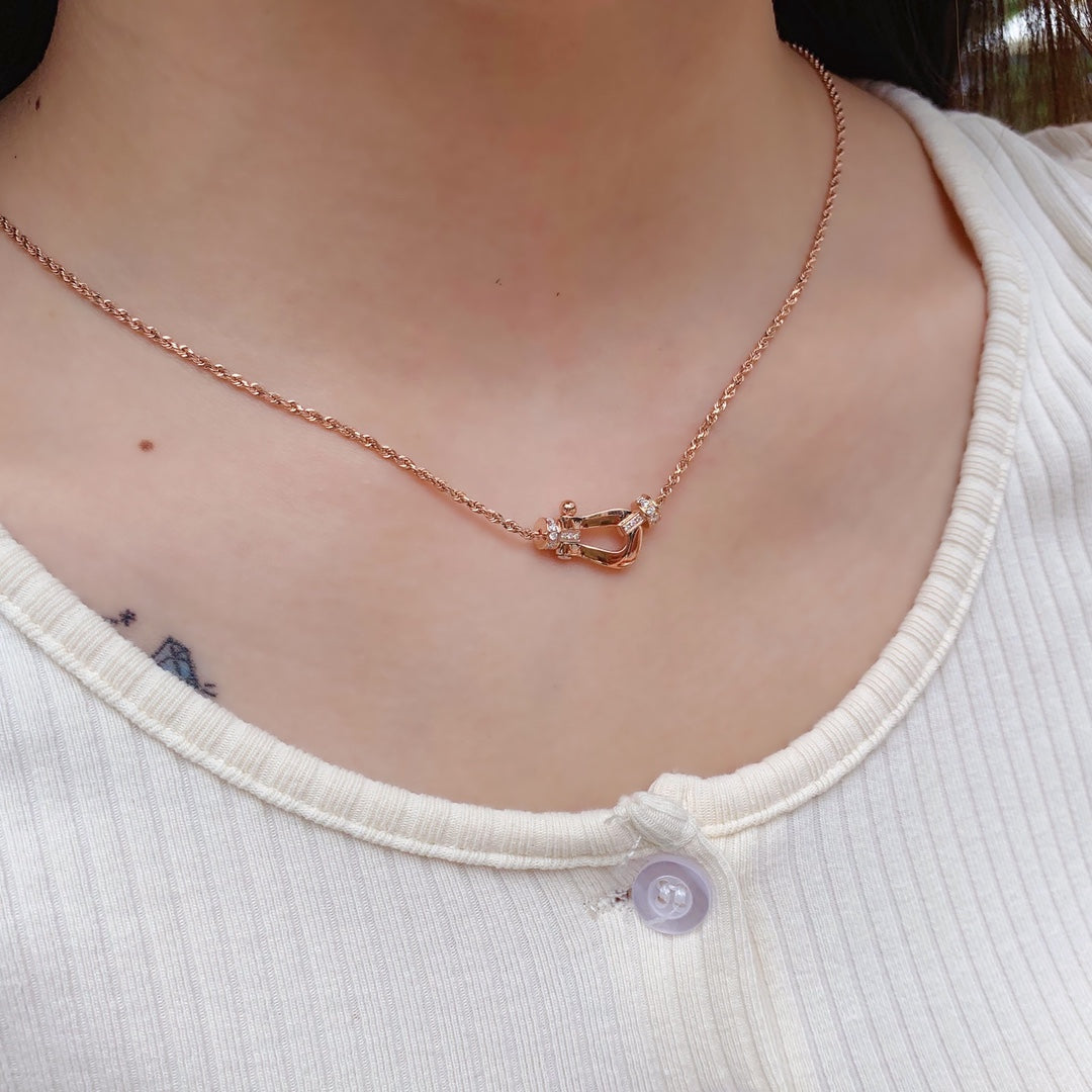 [Stars Jewelry]FORCE 10 PINK GOLD DIAMOND NECKLACE
