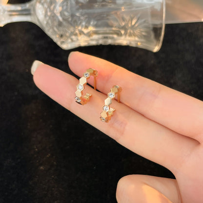 [Stars Jewelry]BEE LOVE DIAMOND HOOP EARRINGS