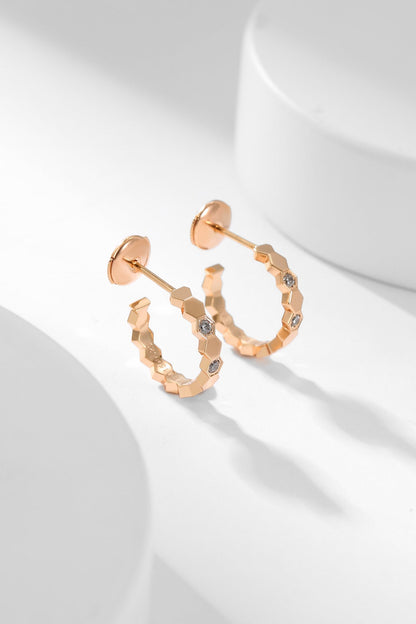 [Stars Jewelry]BEE LOVE DIAMOND HOOP EARRINGS