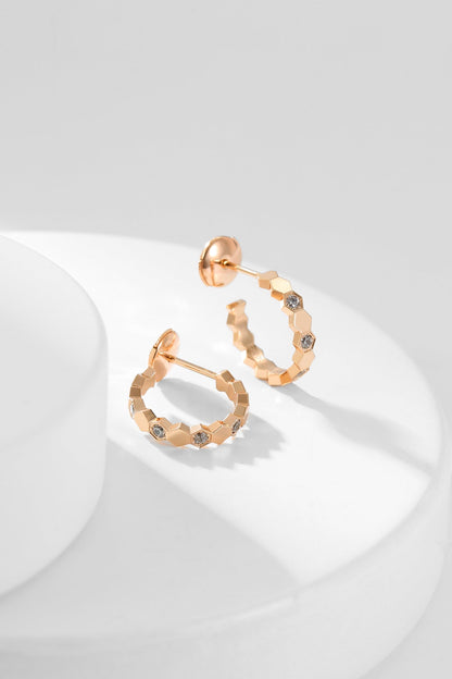 [Stars Jewelry]BEE LOVE DIAMOND HOOP EARRINGS