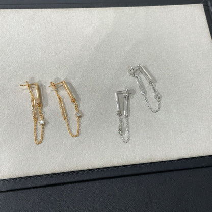 [Stars Jewelry]CHAINE CHAOS DIAMOND DROP EARRINGS