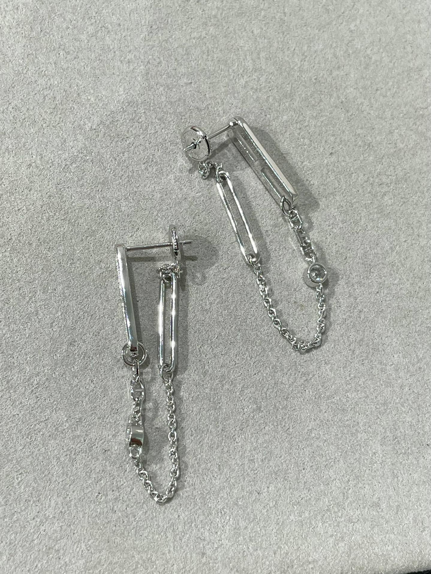 [Stars Jewelry]CHAINE CHAOS DIAMOND DROP EARRINGS