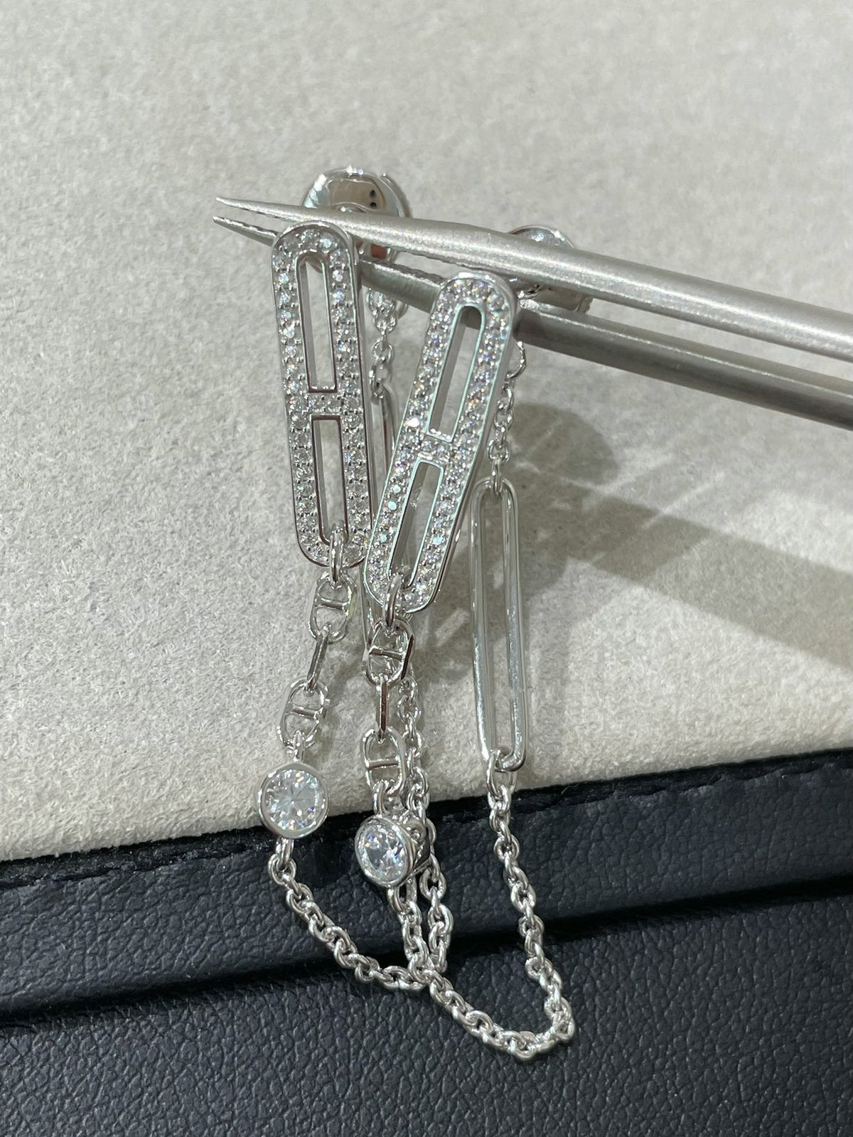 [Stars Jewelry]CHAINE CHAOS DIAMOND DROP EARRINGS