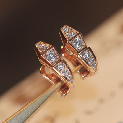 [Stars Jewelry]SERPENT PINK GOLD DIAMOND EARRINGS